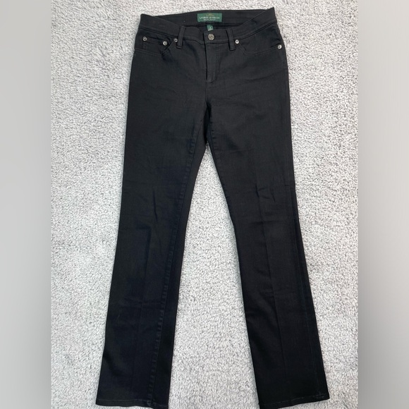 Lauren Ralph Lauren Denim - Lauren Ralph Lauren Jeans Womens 4 Black Denim Pants Classic Straight Preppy